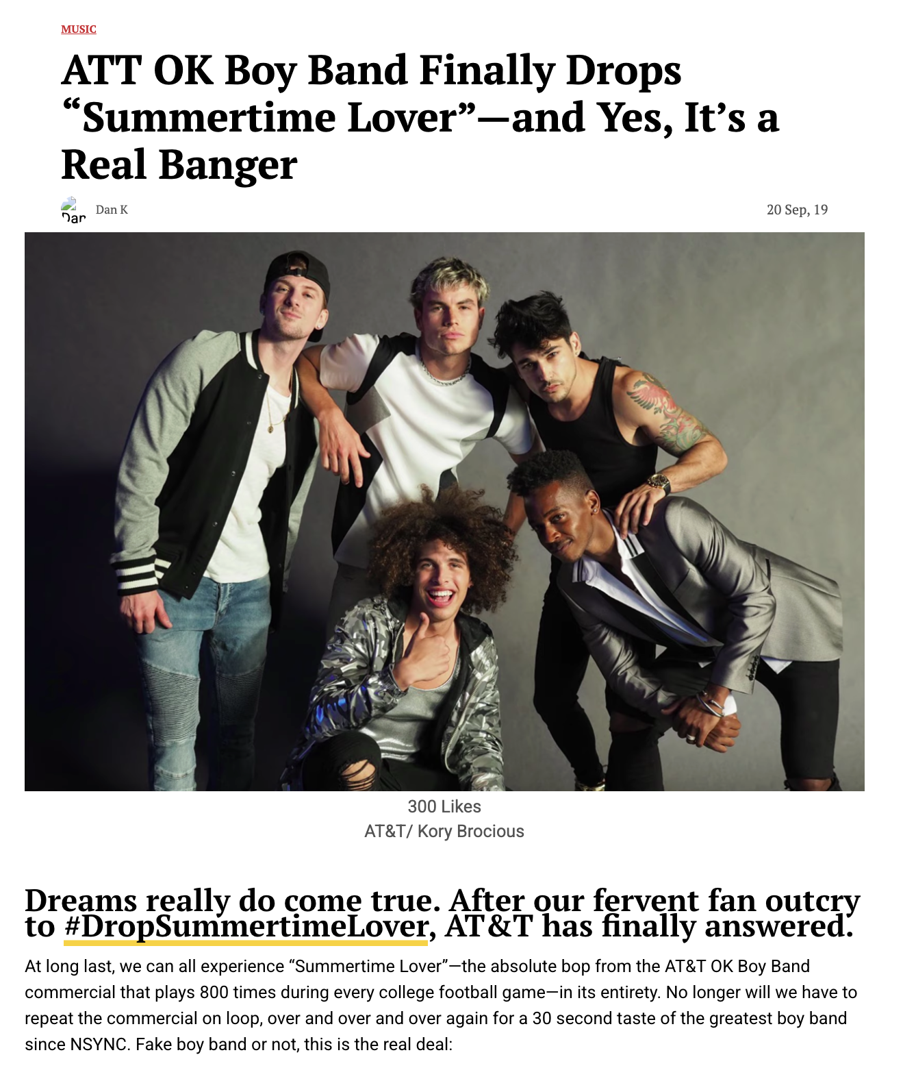 Popdust Article