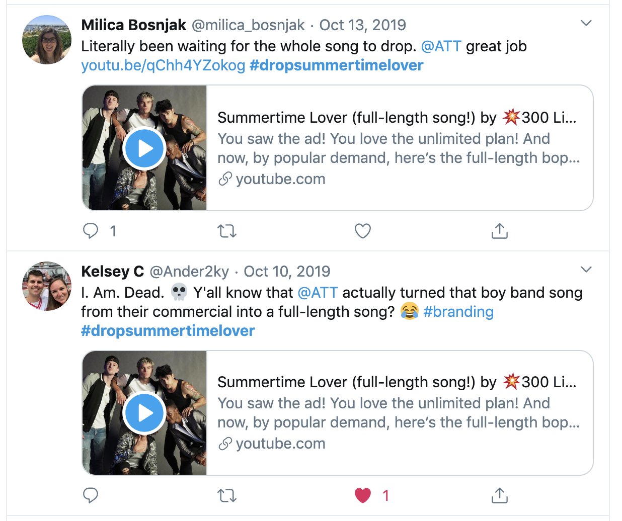 Milica and Kelsey Tweets